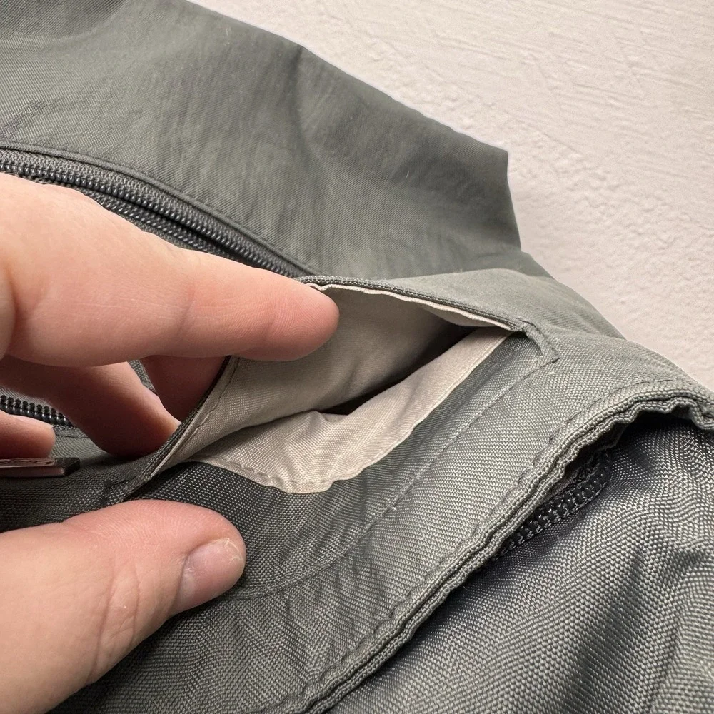 Baggallini Gray‎ Bucket Bagg Crossbody Purse Handbag Travel Bag - Stained Lining